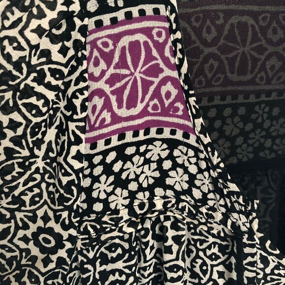 Free People Penny Lane Black Combo Chiffon Tunic Smock Dress Size XS - Picture 3 of 7